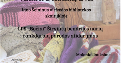 Kviečiame į Bočių rankdarbių parodą Kviečiame į Bočių rankdarbių parodą