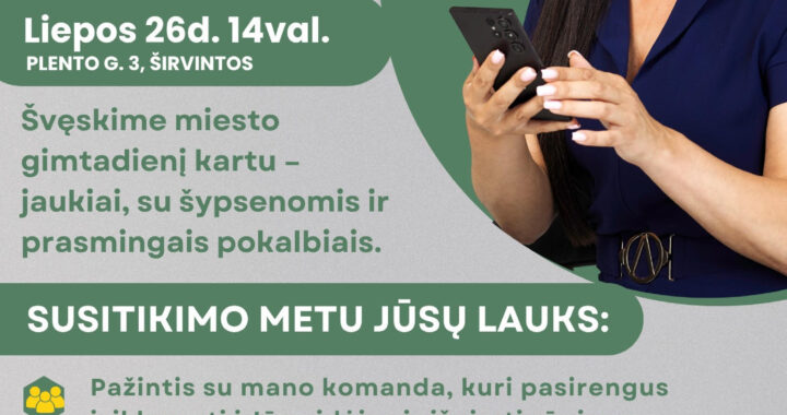 Seimo narės Indrės Kižienės kvietimas į susitikimą