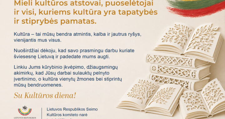 Sveikinimas Kultūros dienos proga