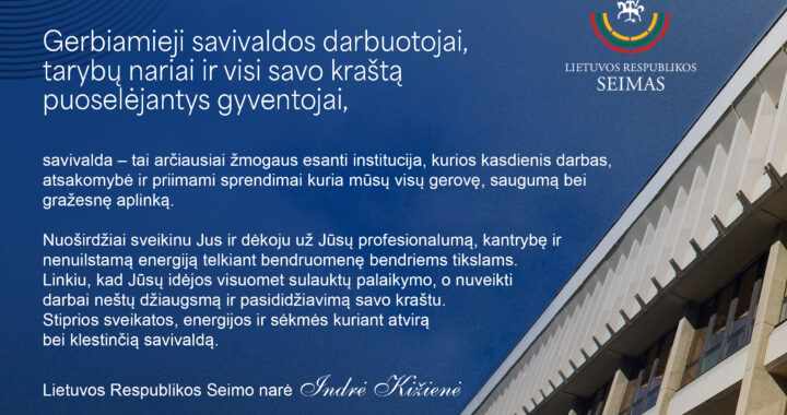 Sveikinimas Vietos savivaldos dienos proga